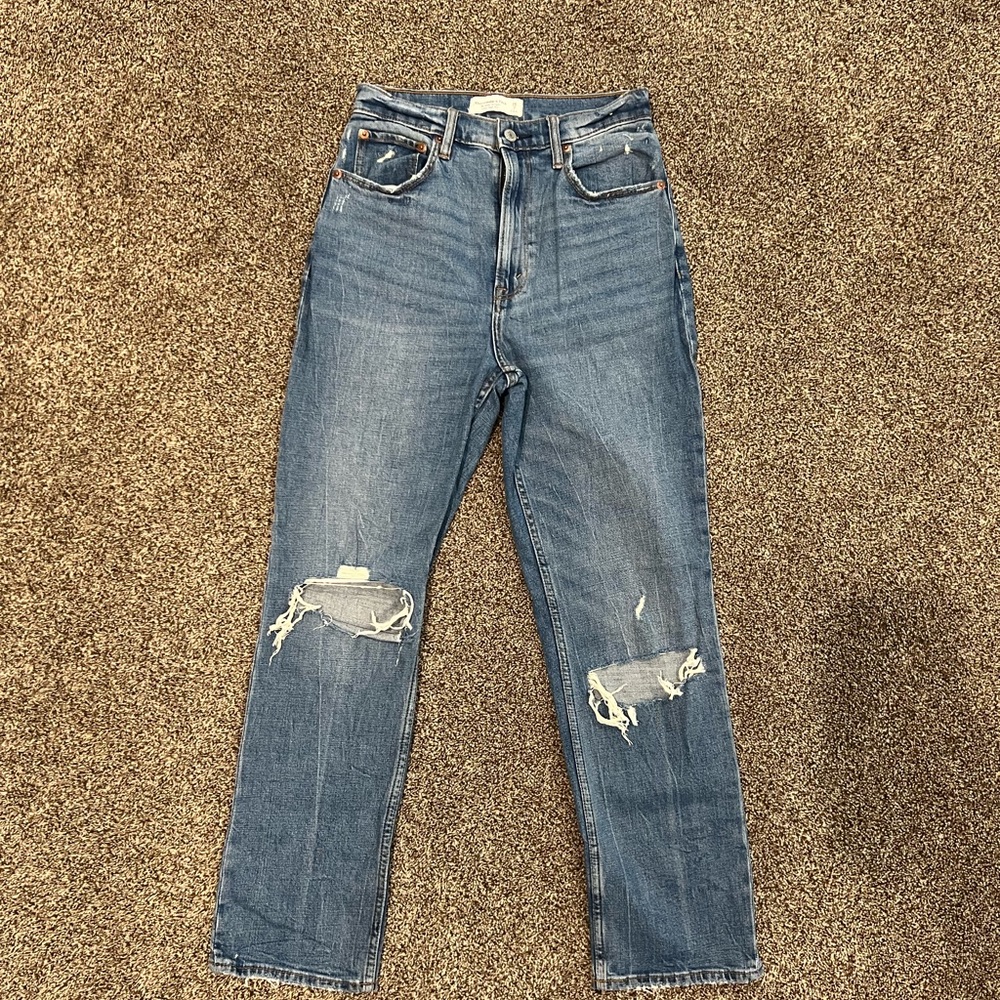 Abercrombie and Fitch ankle straight ultra high-rise curve love